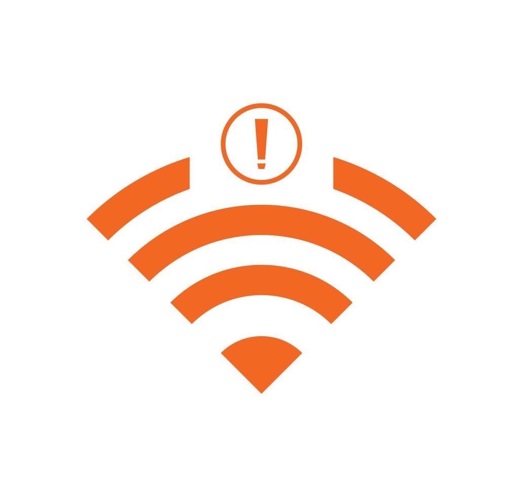 no Wifi wireless icon vector orange color.  no wi-fi connection icon
