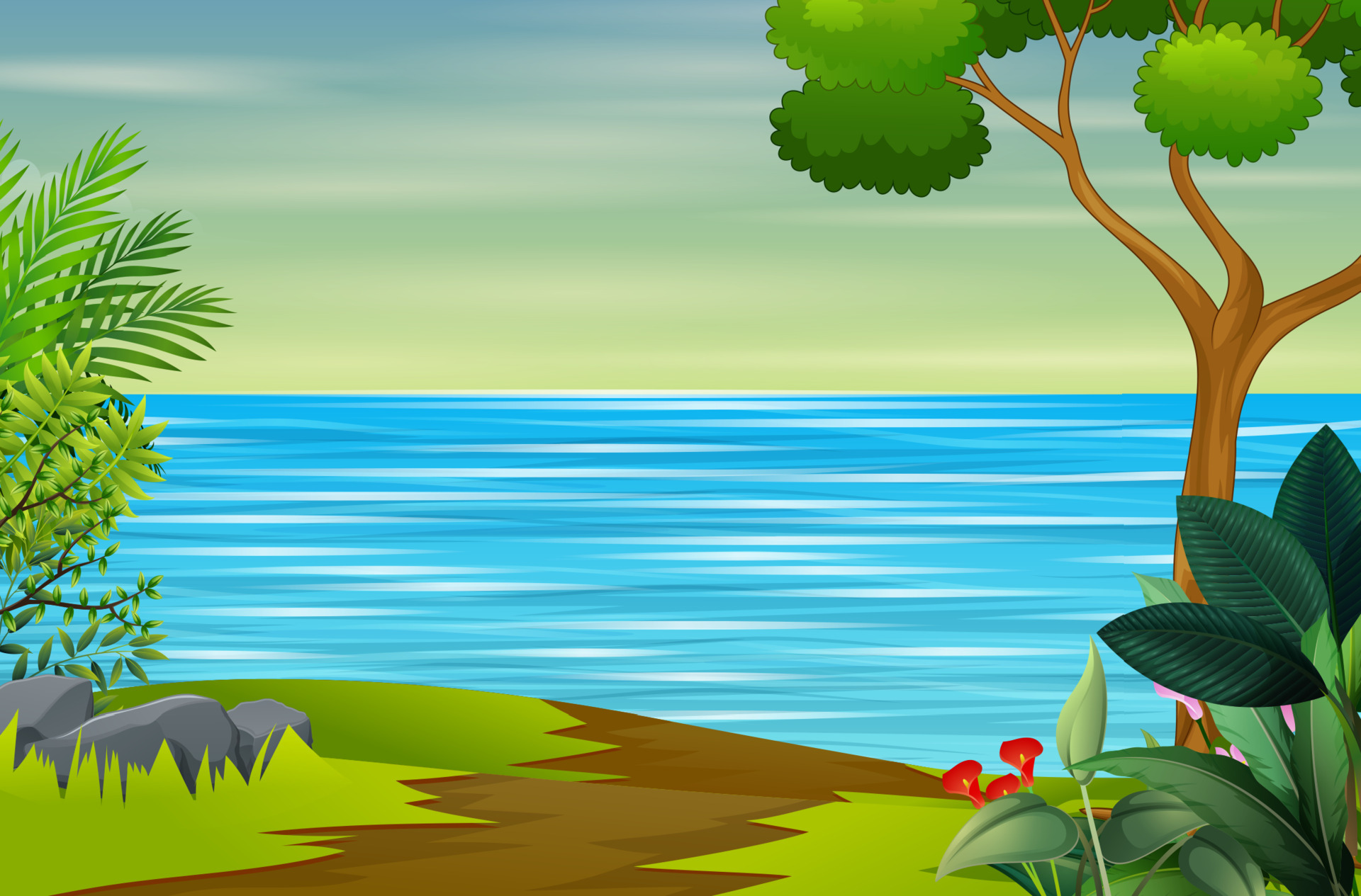 A river landscape in nature background 5557484 Vector Art at Vecteezy