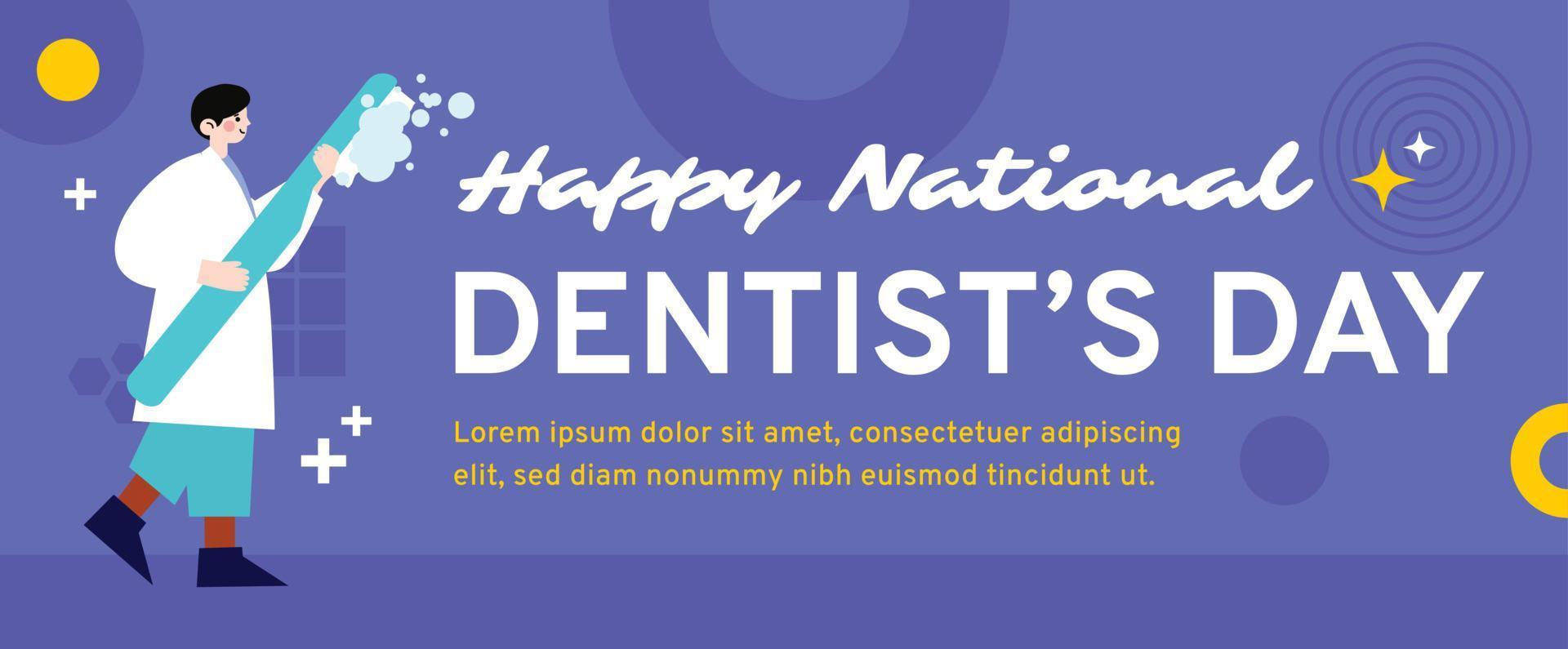 national dentist day horizontal banner vector flat design 5557829