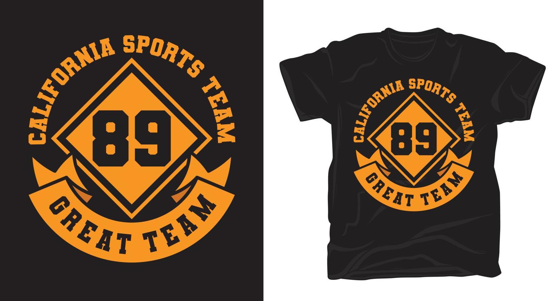 California sports team typography t-shirt design vector