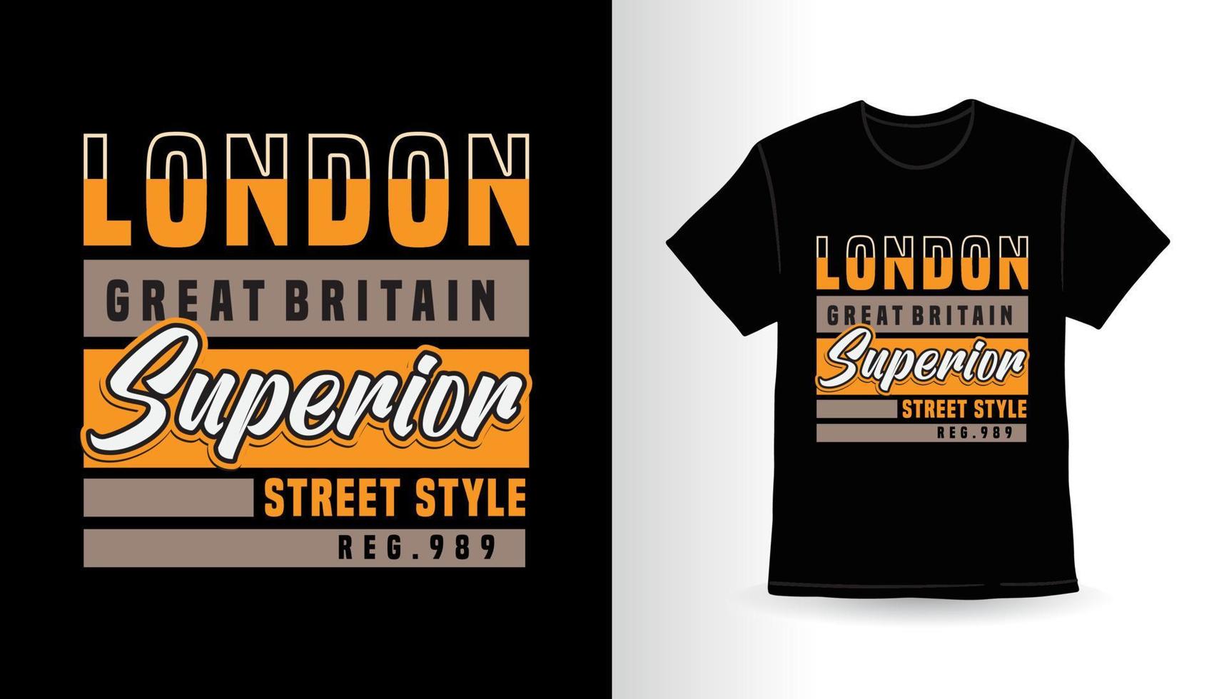 diseño de camiseta de tipografía superior de gran bretaña de londres vector