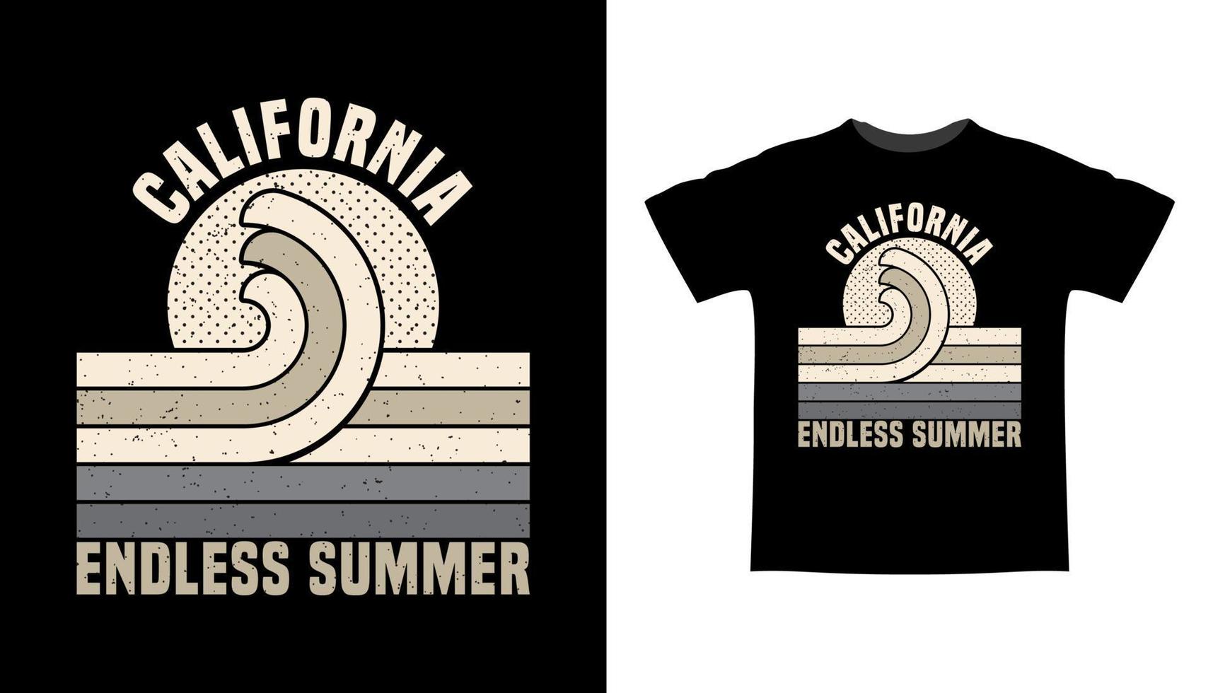 California endless summer typography t-shirt design vector