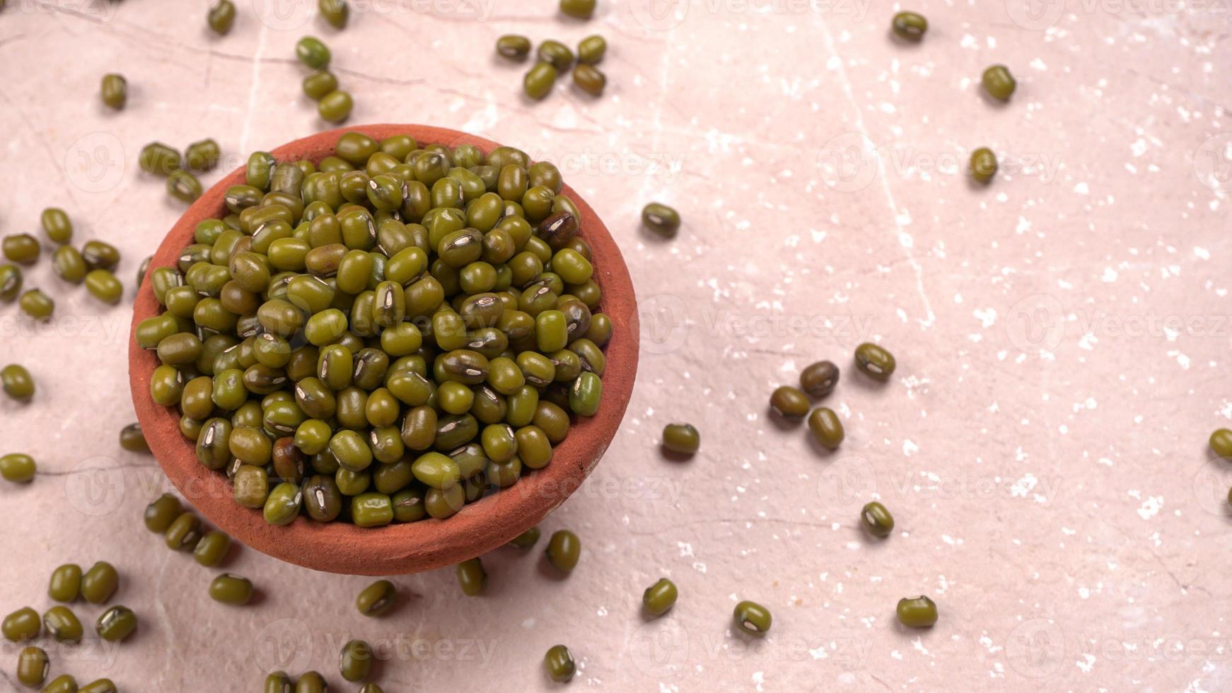 Green Mung Beans Also Know as Mung Dal, Vigna Radiata, Green Beans or Moong Dal isolated on White Background photo
