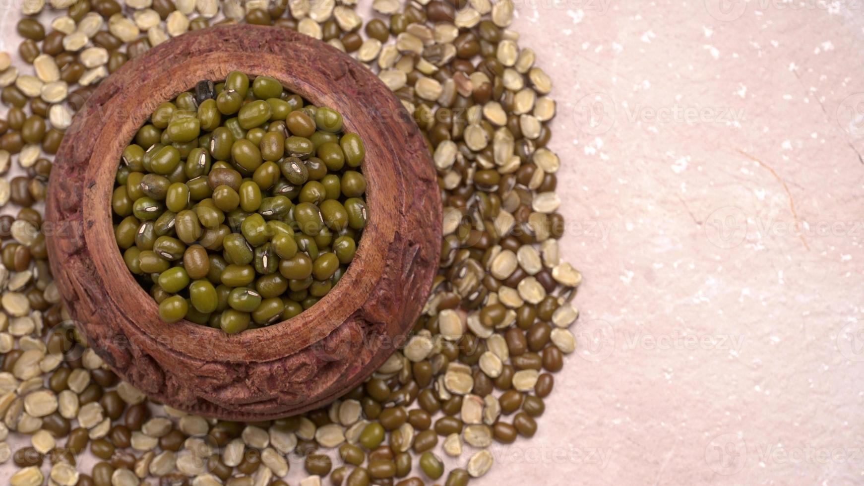 Green Mung Beans Also Know as Mung Dal, Vigna Radiata, Green Beans or Moong Dal isolated on White Background photo
