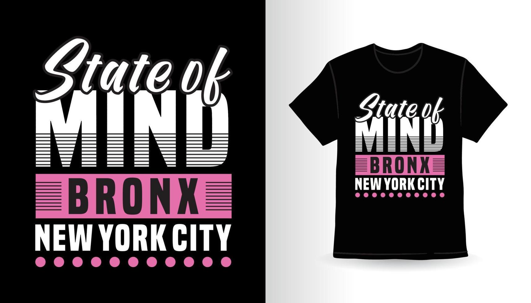 estado de ánimo bronx ciudad de nueva york tipografía diseño de camiseta vector