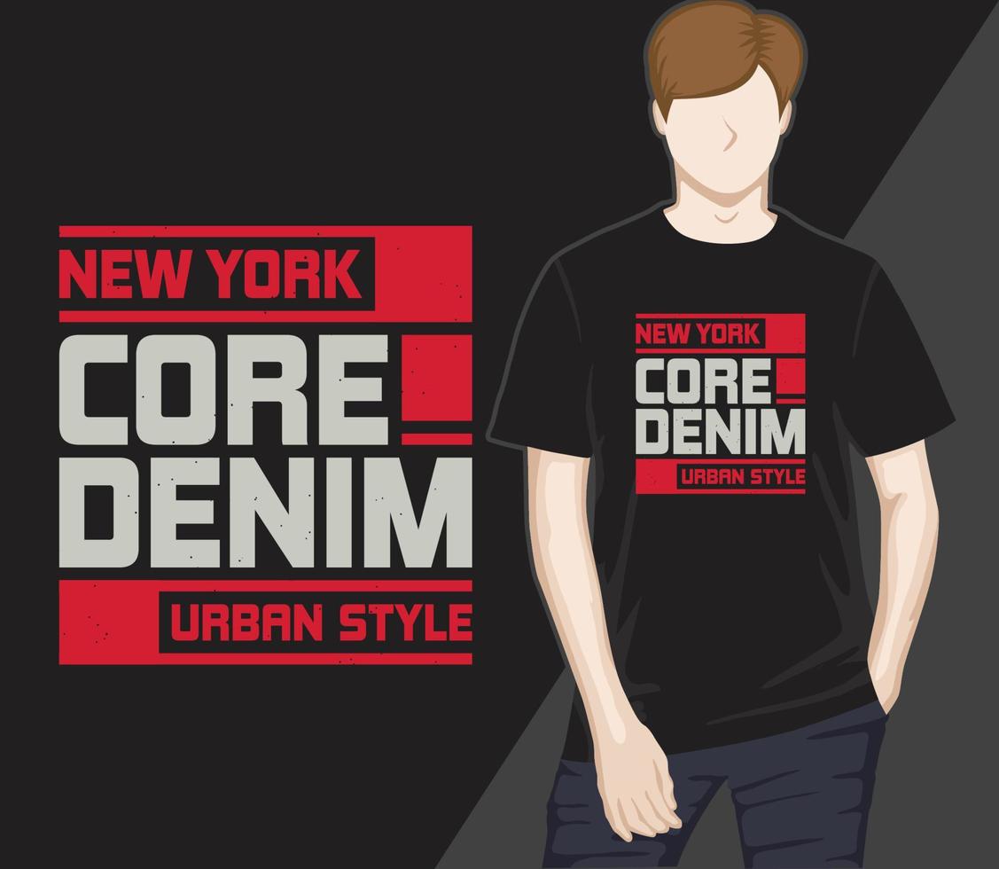 diseño de camiseta de tipografía moderna de mezclilla core de nueva york vector