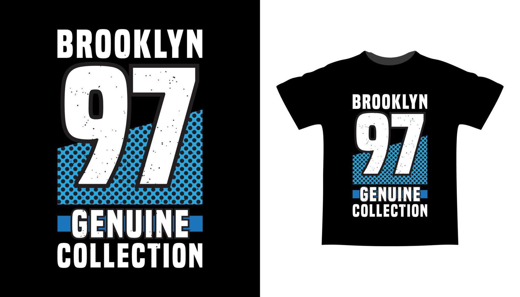 Brooklyn ninety seven typography t-shirt design 5558684 Vector Art at ...