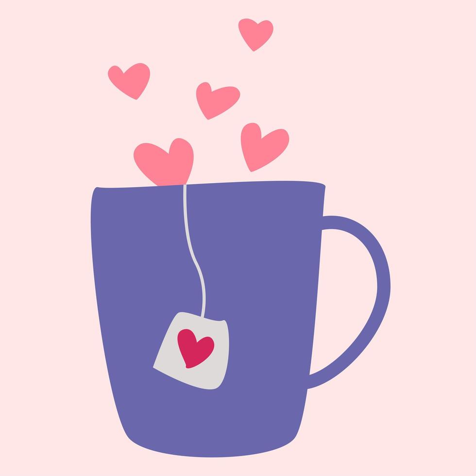 una taza con una bolsita de té. imagen vectorial en estilo boho. vector