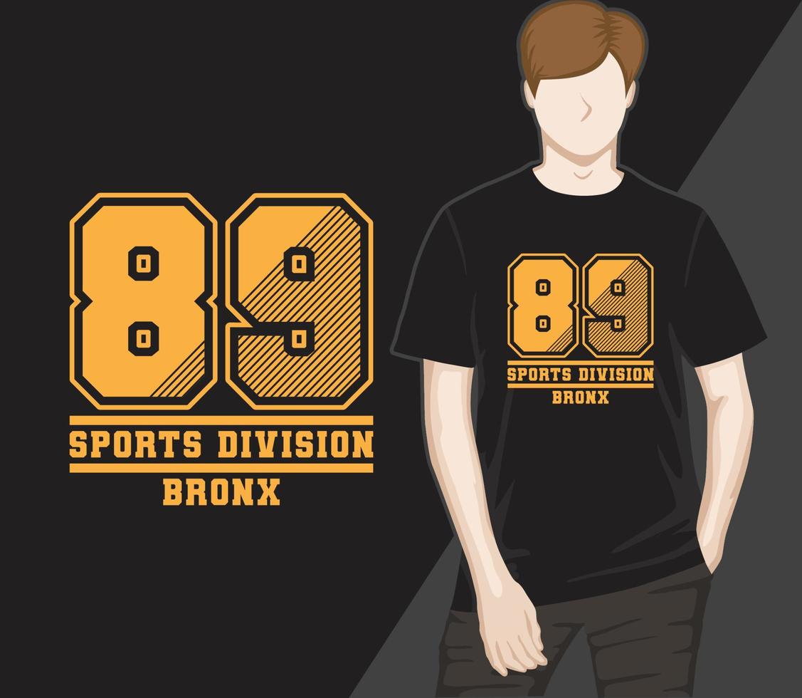 Eighty nine sports division t-shirt design vector