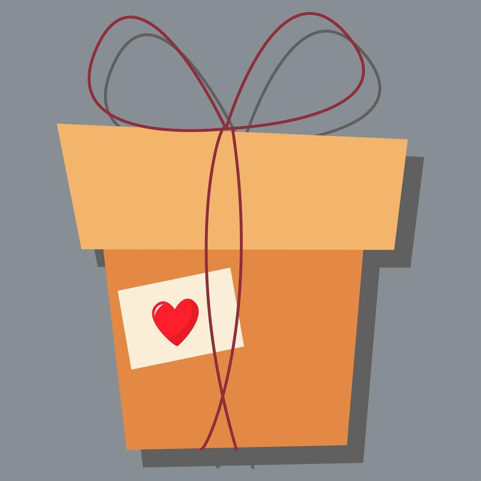 A closed box with a bow . Day of love. vector