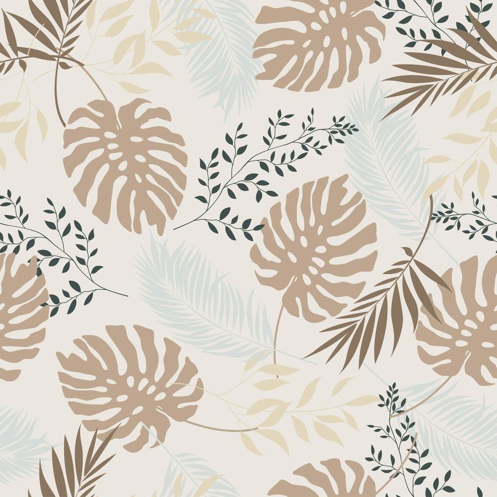 Seamless pattern of tropical leaves. Editable vector. vector