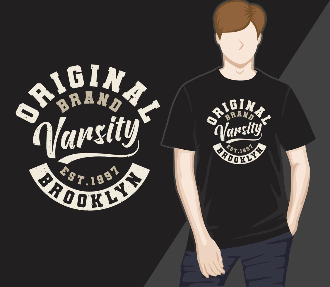 diseño original de camiseta de tipografía universitaria vector