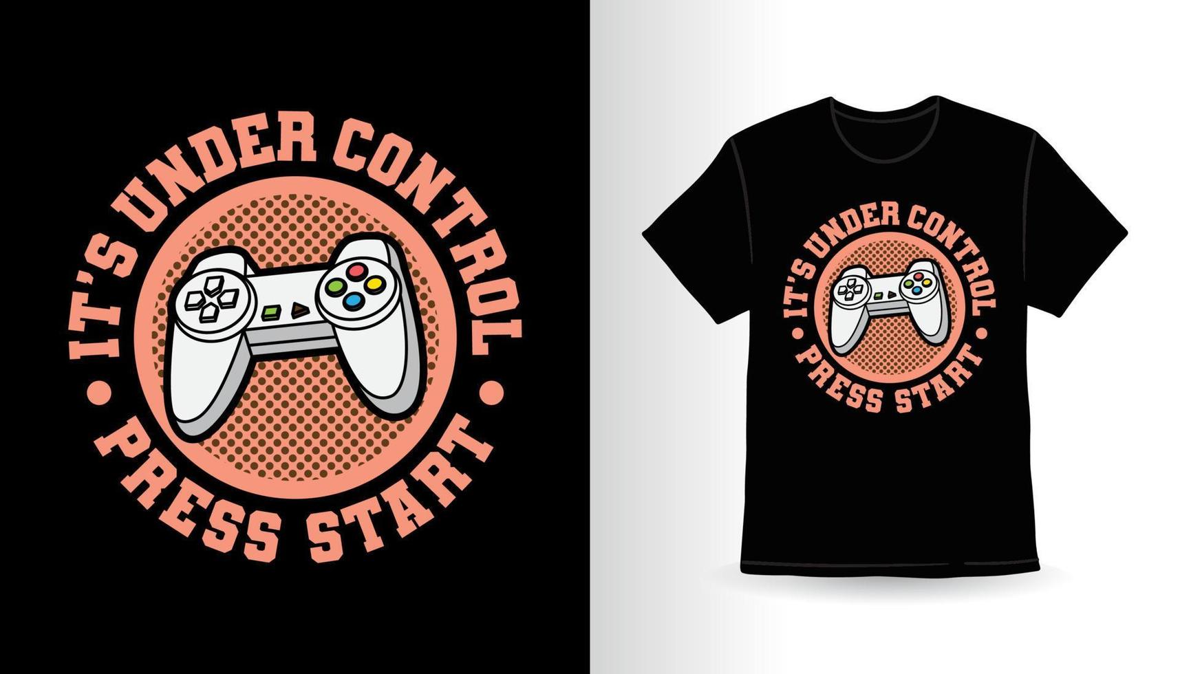 Typography with game controller t-shirt design vector