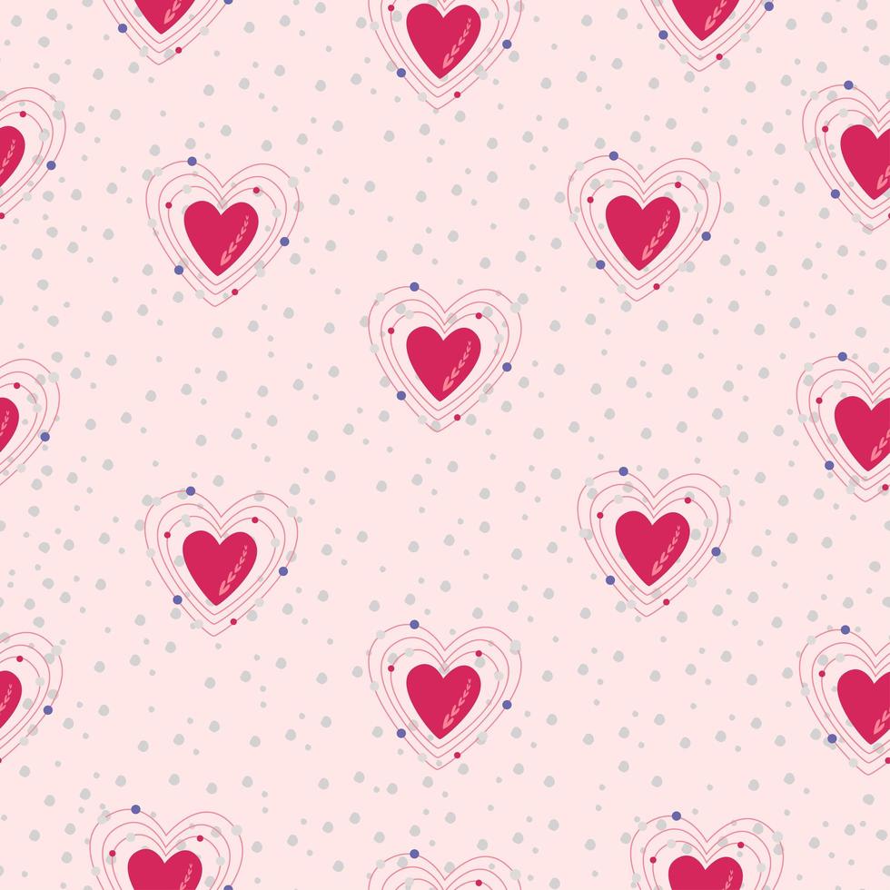 Simple seamless pattern. Hearts on a pink background. vector
