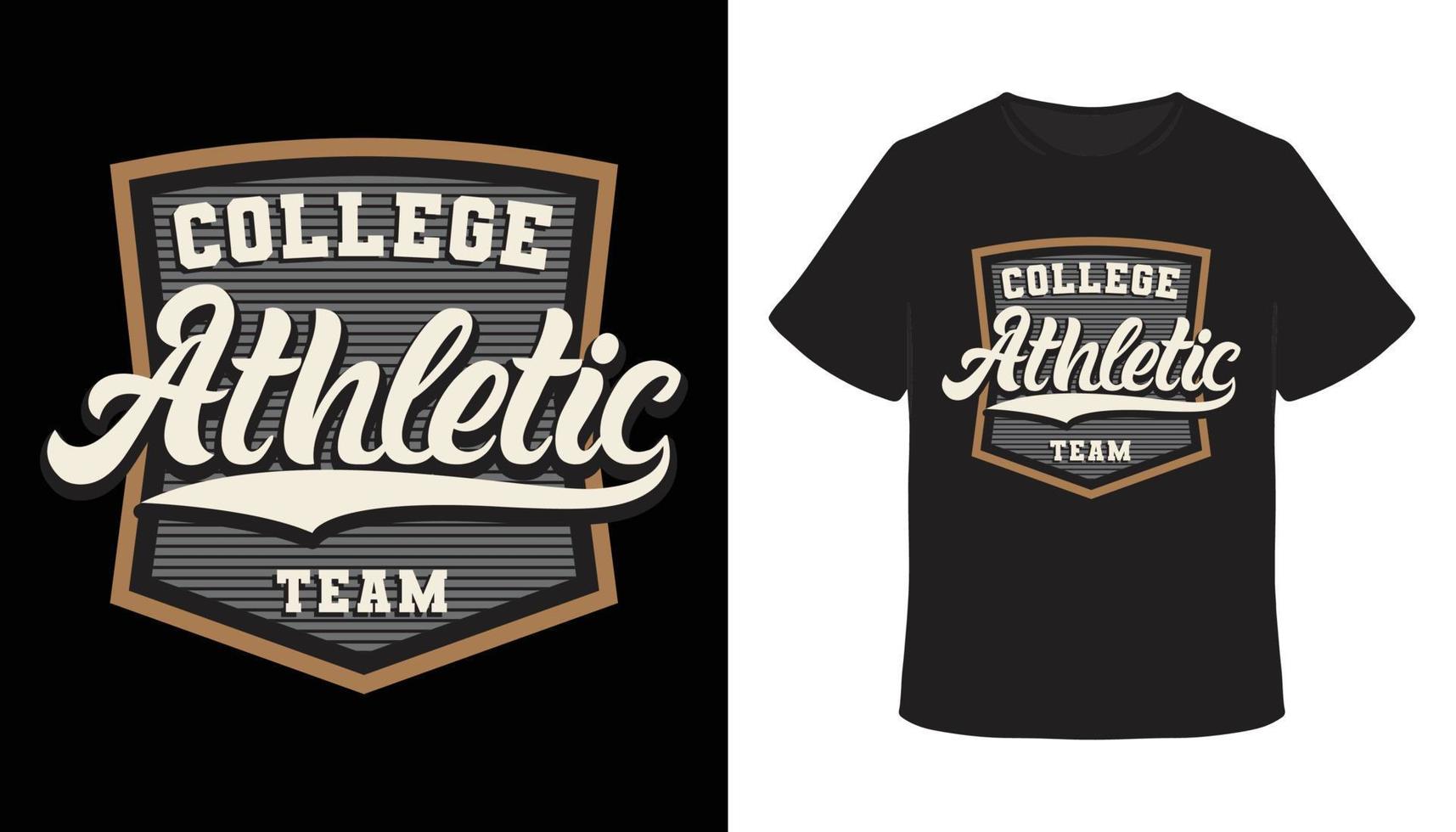 College athletic team typography t-shirt design vector