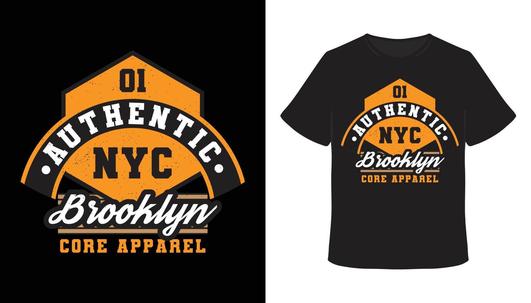 auténtico diseño de camiseta de tipografía de brooklyn vector