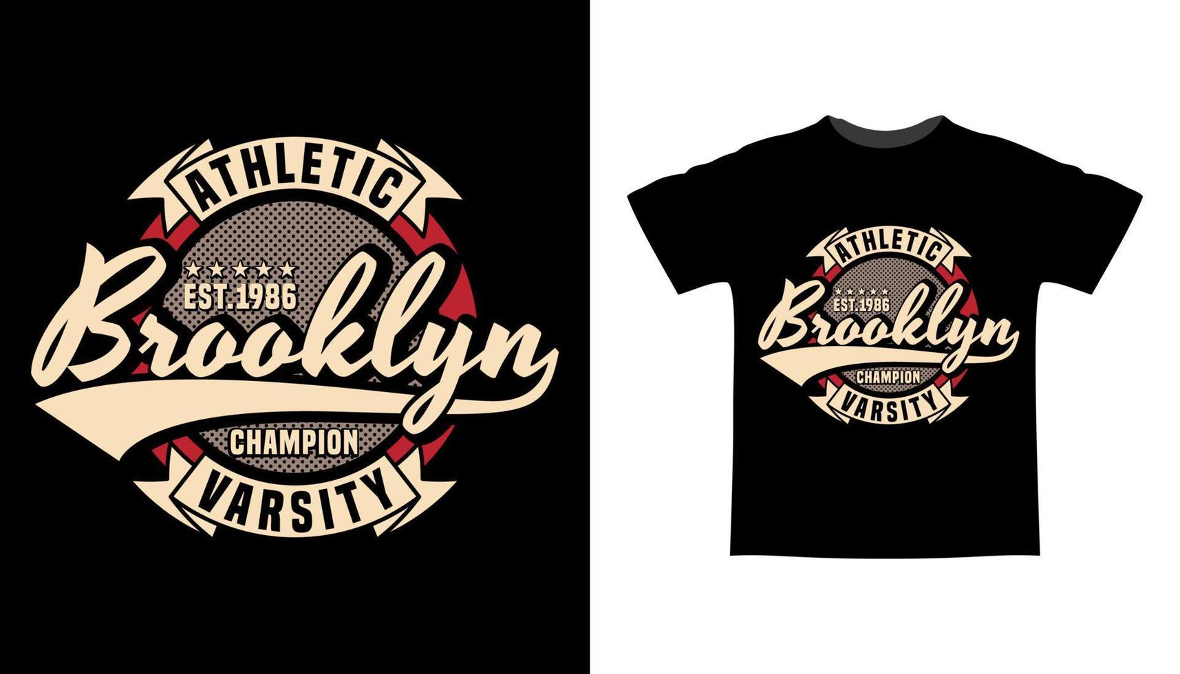 Athletic brooklyn varsity typography t-shirt design vector