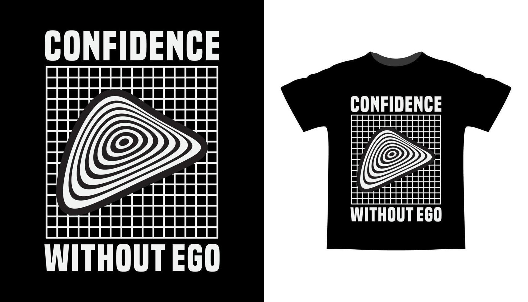 Confidence without ego typography with abstract shapes t-shirt design vector