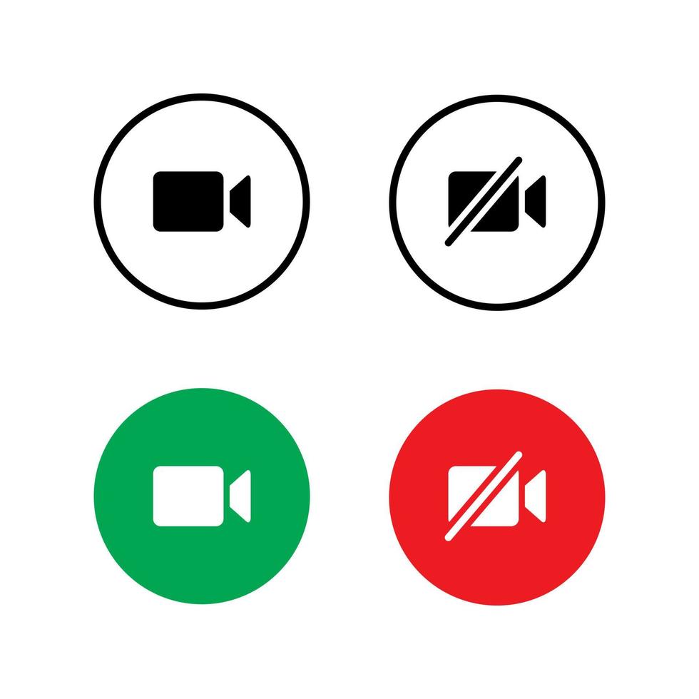 vector de icono de videollamada muda para web o aplicación móvil