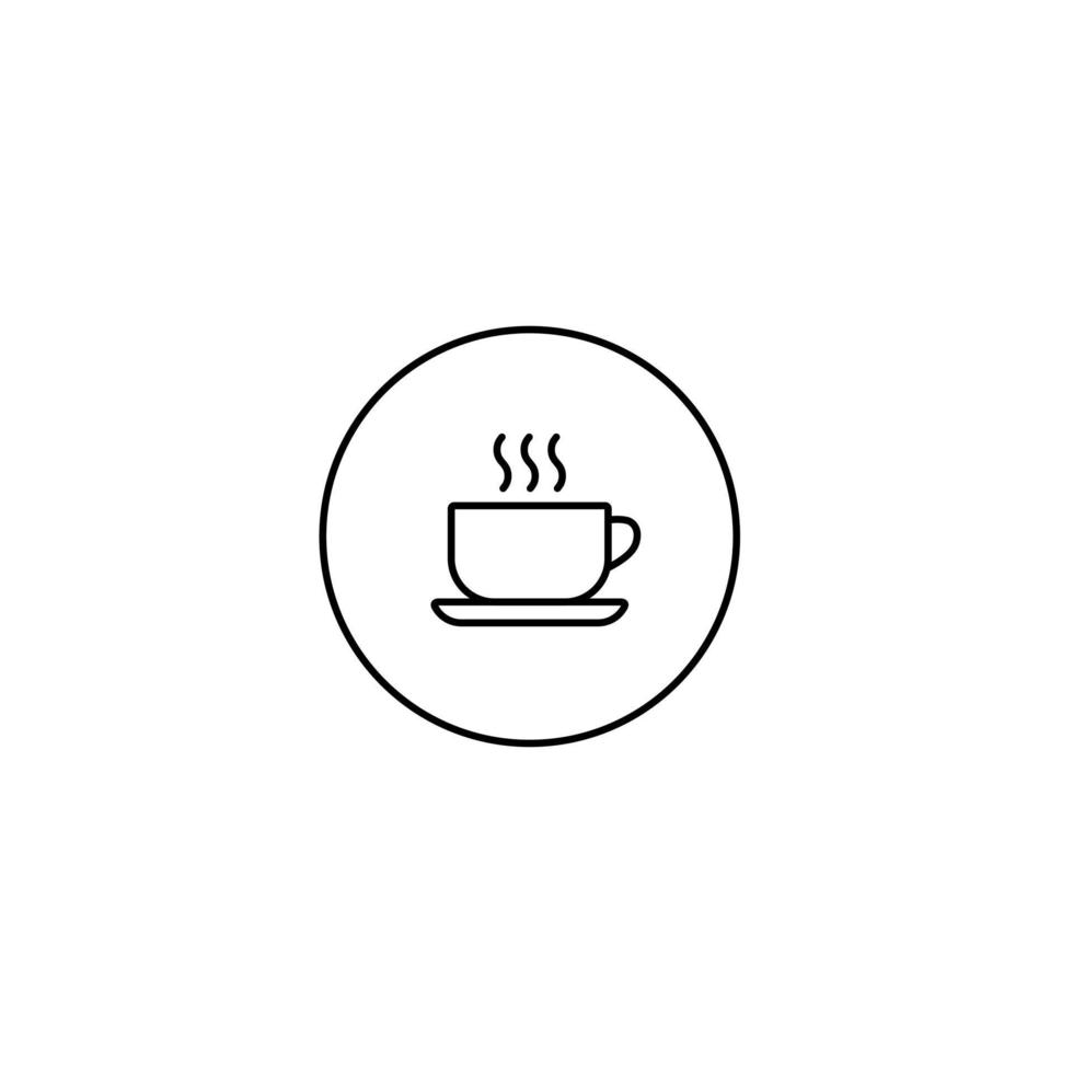 Coffee Cup Logo Icon Vector in Line Style
