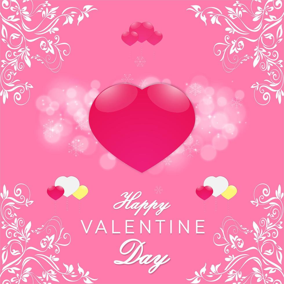 happy valentine day greeting card design vector