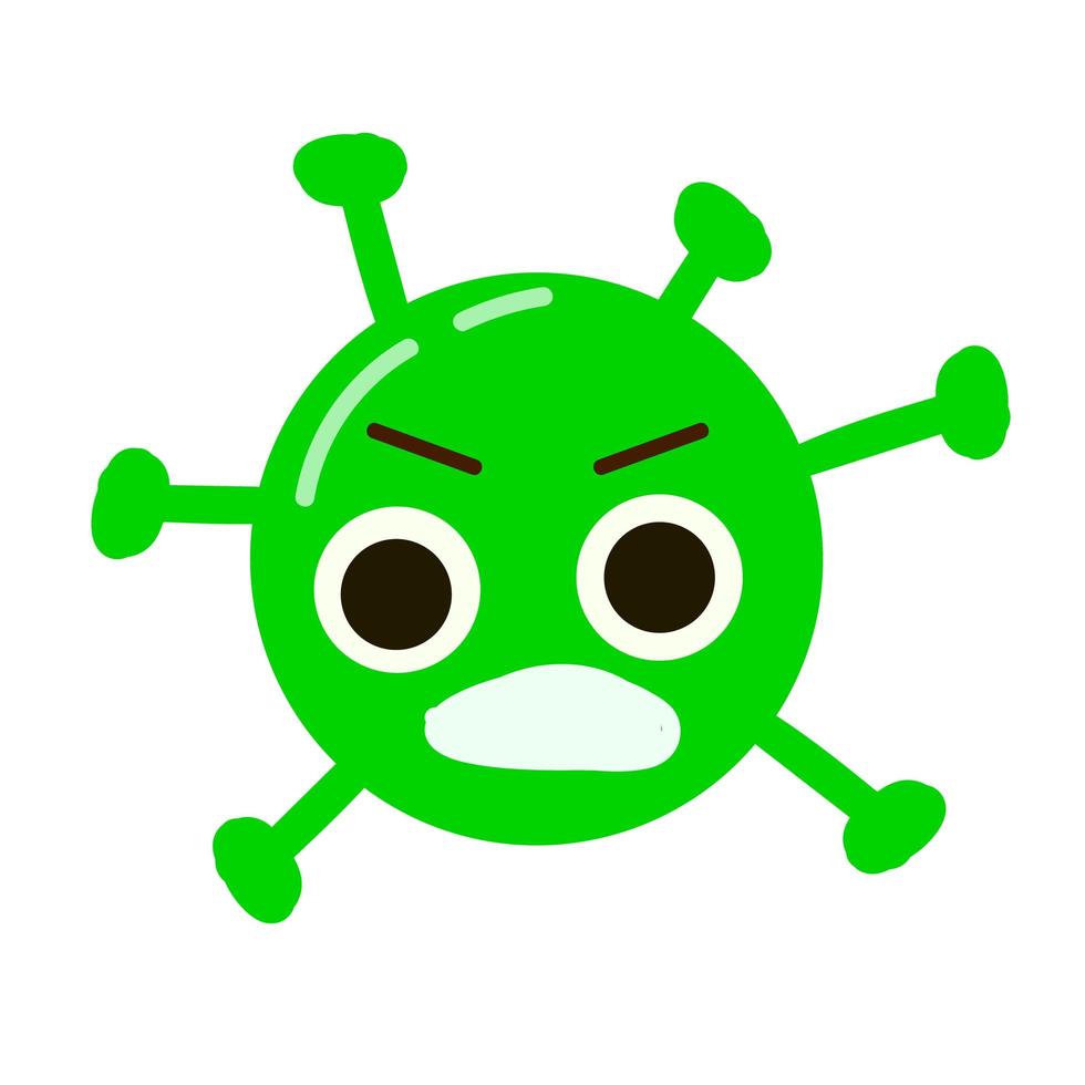 Coronaviruc evil character. Cute emogi. Vector illustration.