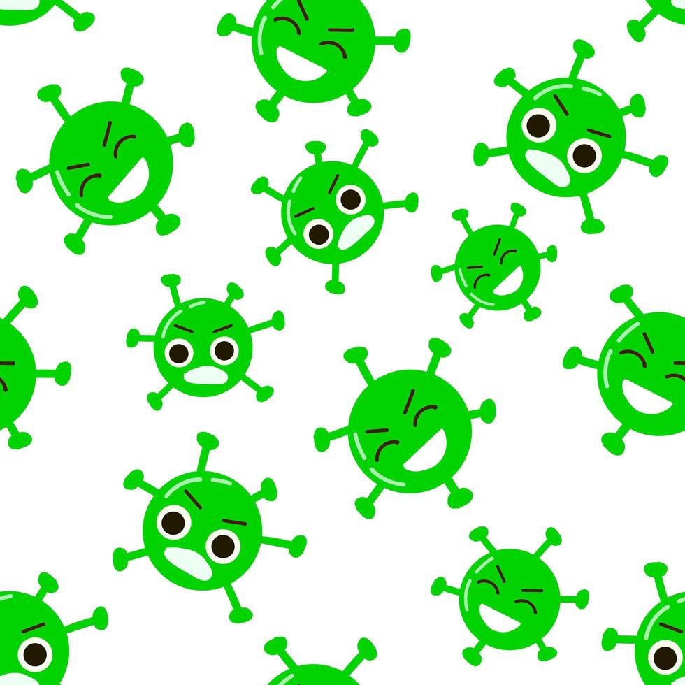 patrón impecable con personajes malvados del coronavirus. vector