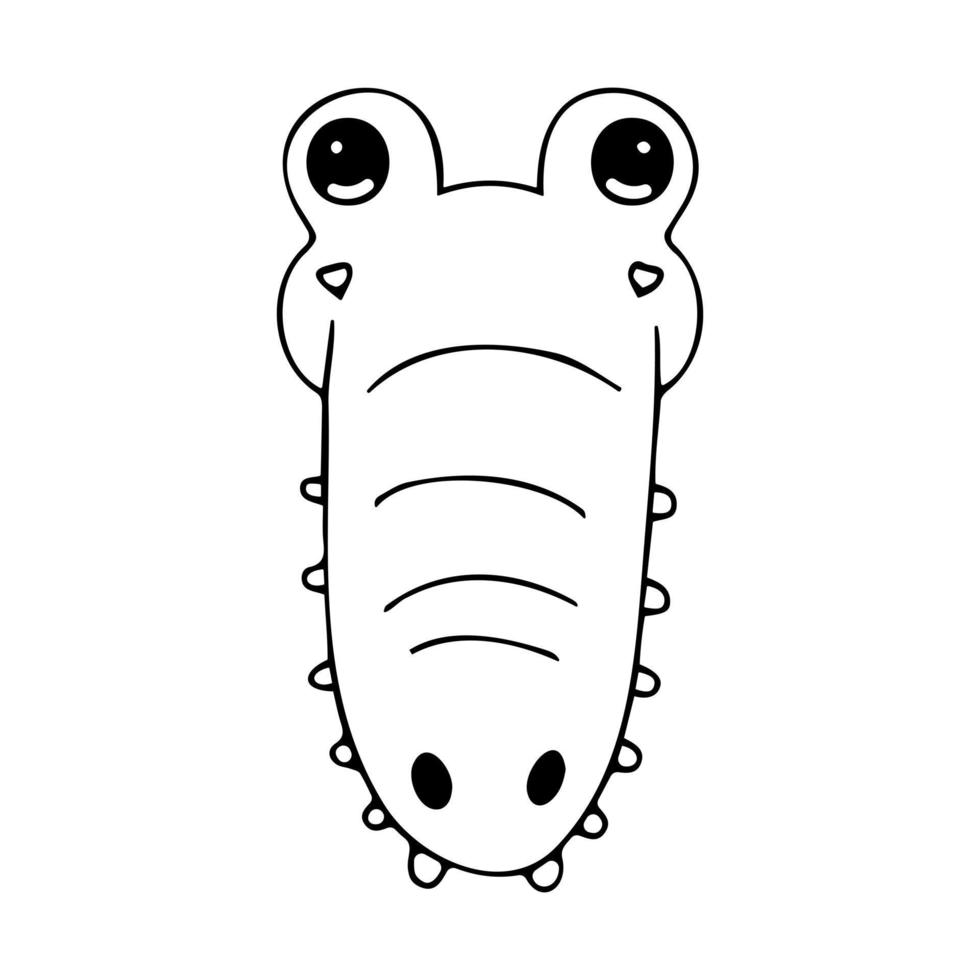 Cute cartoon cat crocodile, vector icon