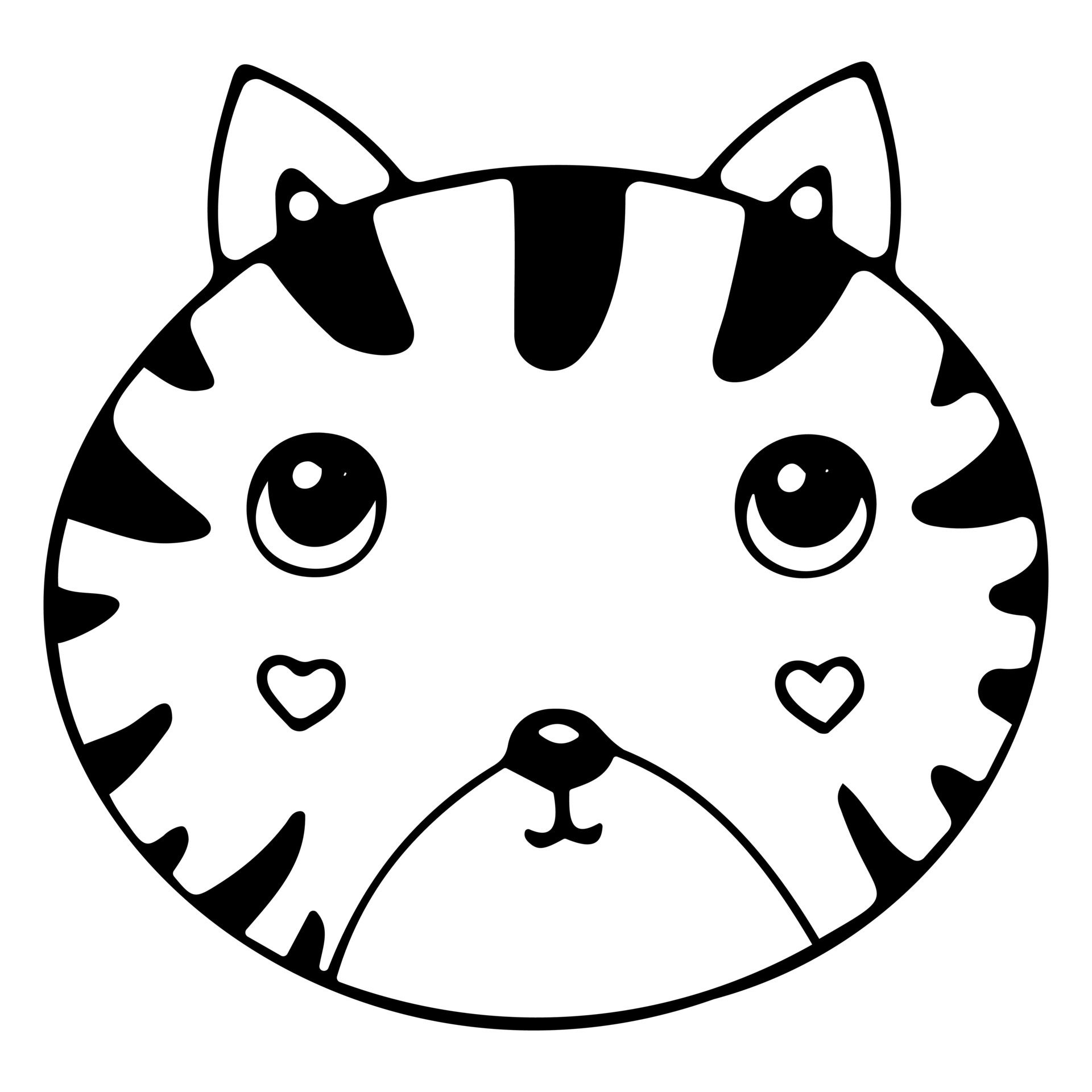 Cute cartoon cat face, vector icon 5559713 Vector Art at Vecteezy