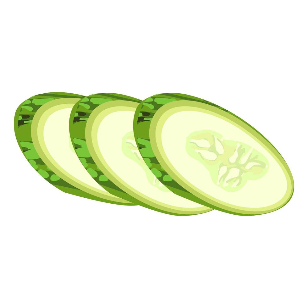 Sliced Cucumber Illustration vector