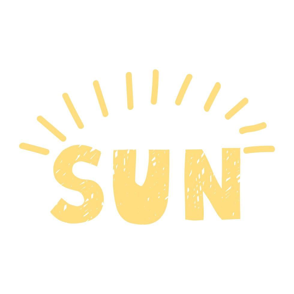 Sun Lettering Sign vector