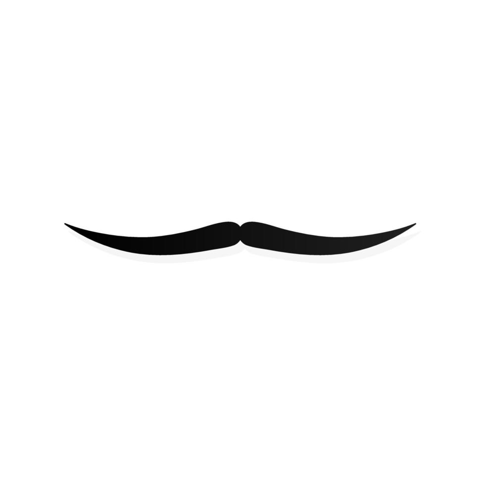 Strong man mustache flat style icon sign vector illustration isolated on white background. Symbol of the vintage dad or father web flat icon.