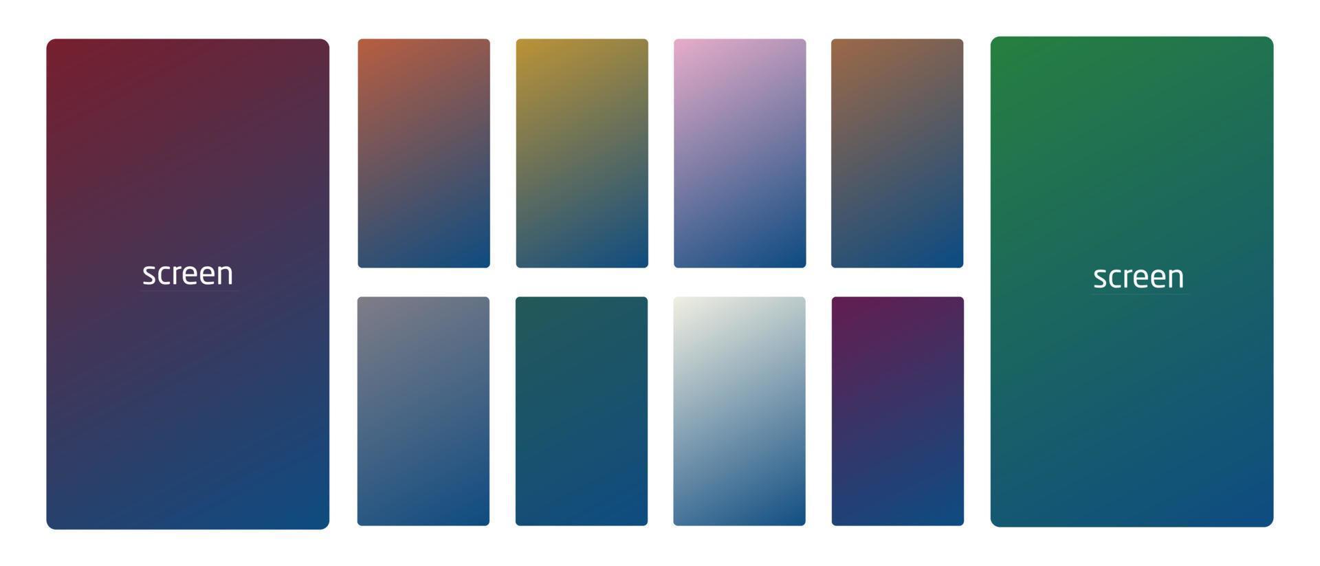 Gradient backgrounds for screen set 21 vector