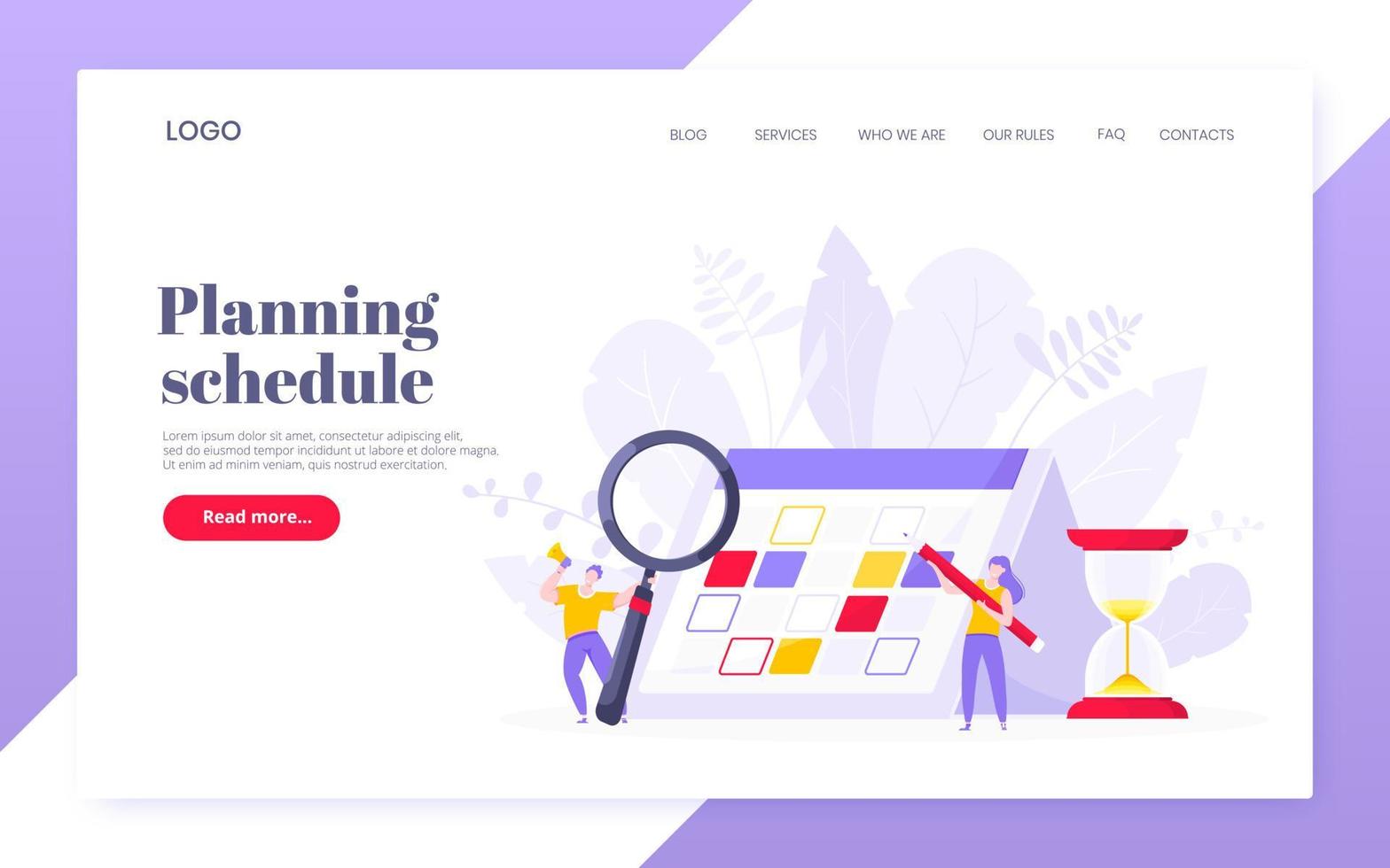 Calendar planning schedule business concept vector illustration.