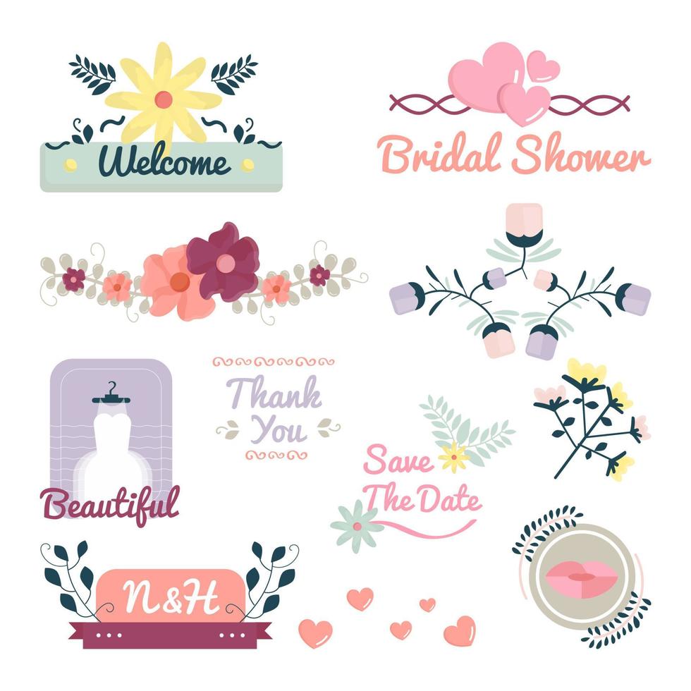 bridal shower vector element