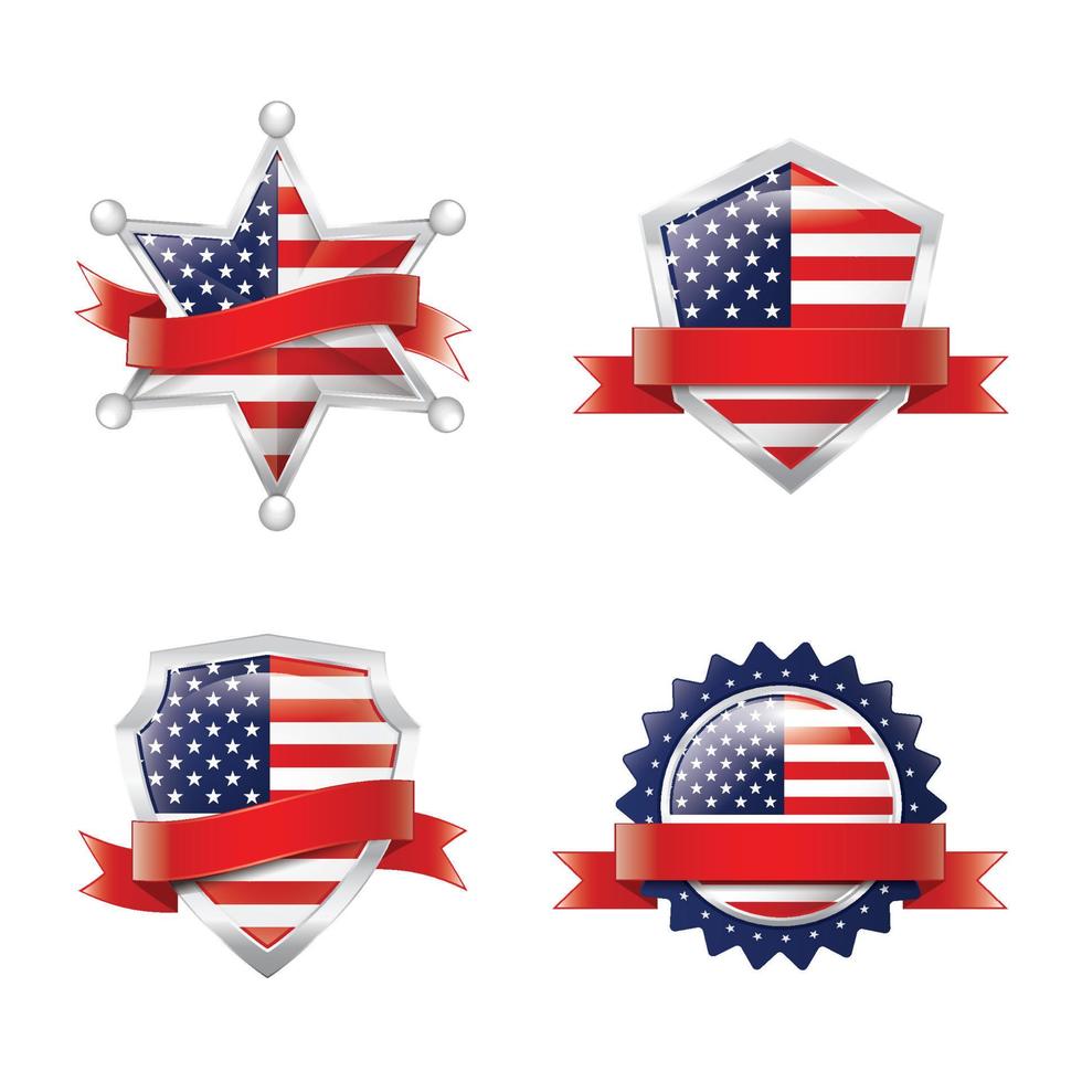USA badge in realistic vector