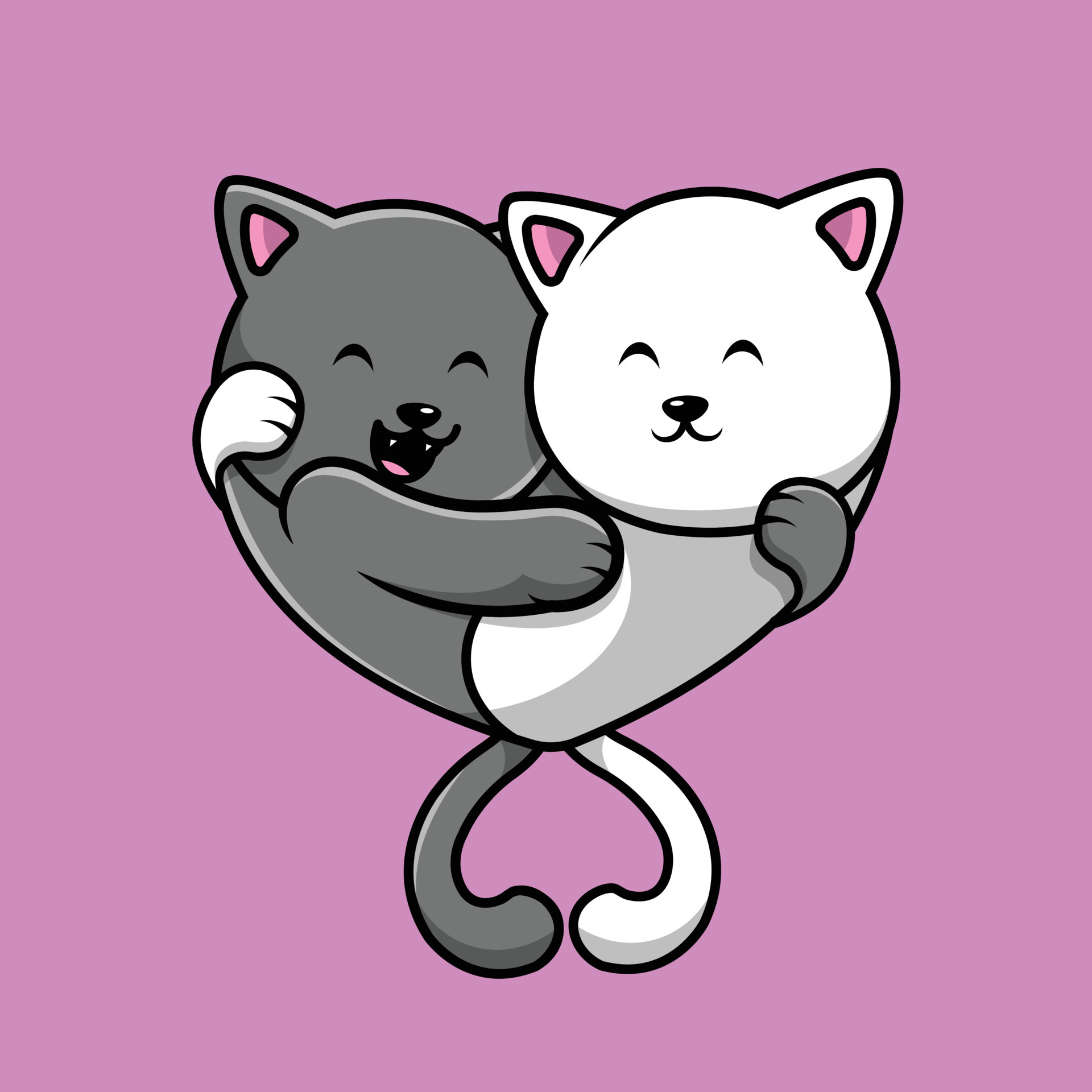 Cute Cat Couple Love Cartoon Vector Icon Illustration. Animal Nature Icon  Concept Isolated Premium Vector. Flat Cartoon Style 5559904 Vector Art at  Vecteezy