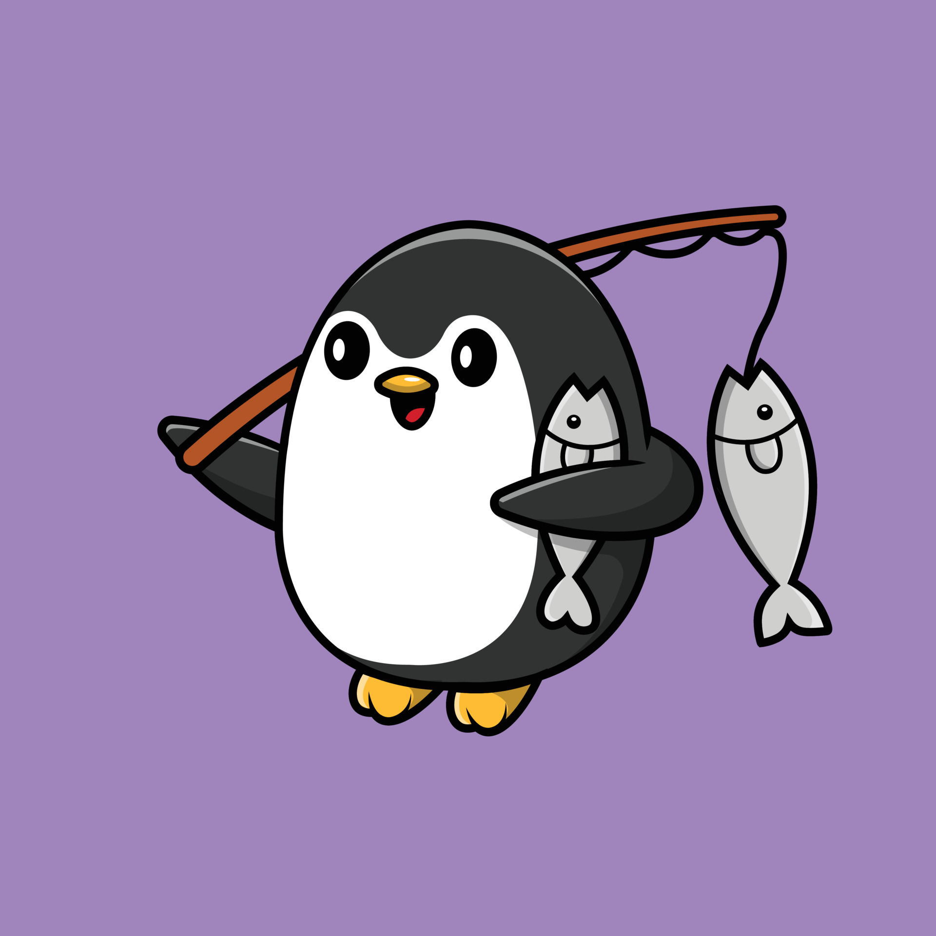 Cute Penguin Fishing With Rods Cartoon Vector Icon Illustration. Animal Food  Icon Concept Isolated Premium Vector. Flat Cartoon Style 5559918 Vector Art  at Vecteezy
