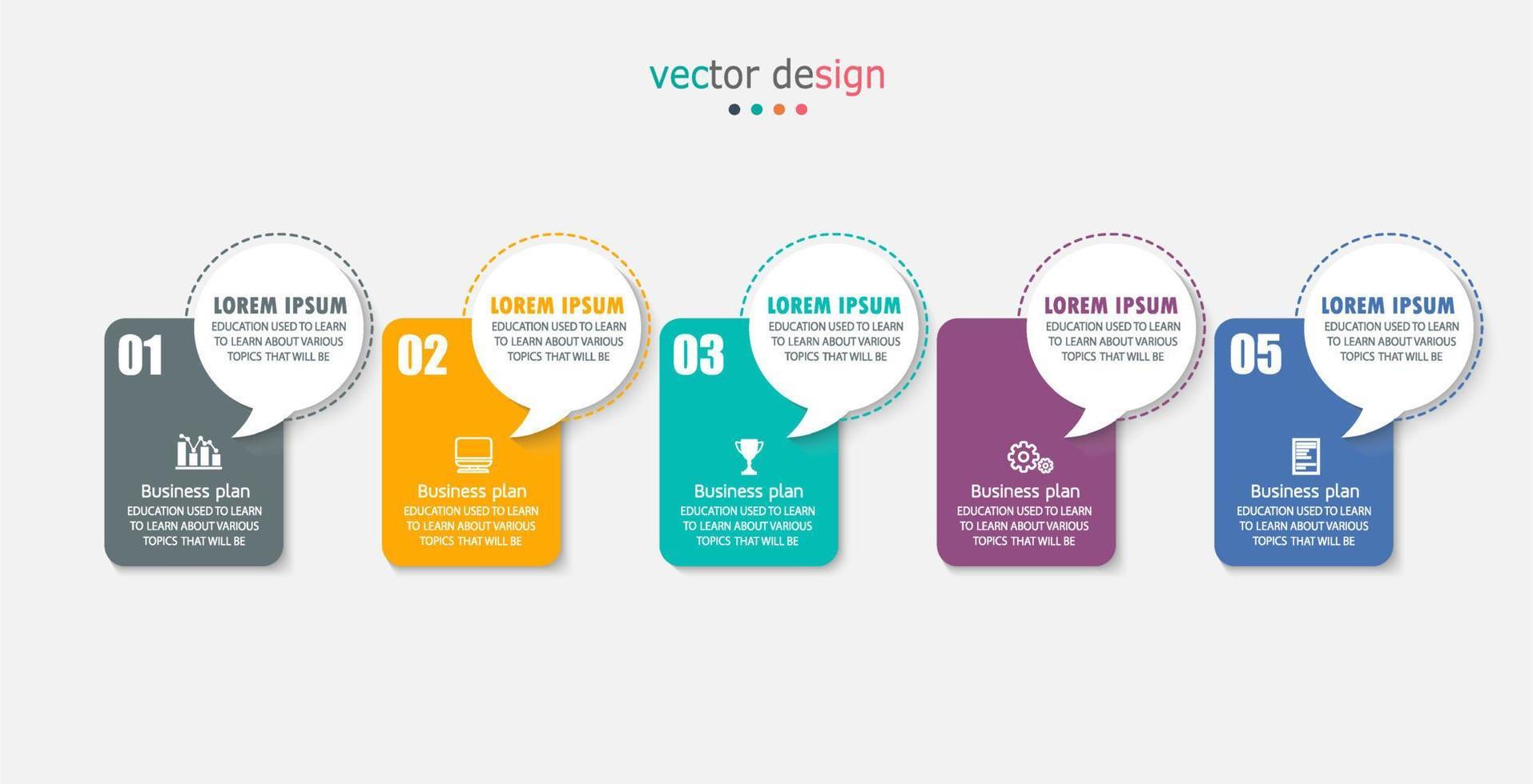 plantilla de etiqueta infográfica preparada. opción o infografía de icono de paso para ideas de negocios que se puede usar en educación, diagramas de flujo, presentaciones, sitios web, pancartas. vector