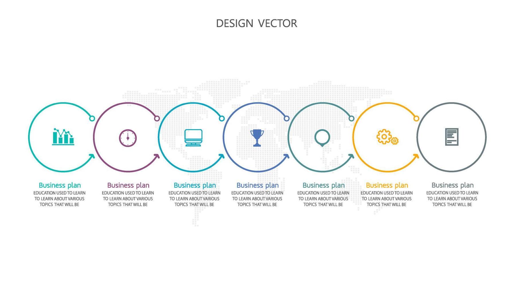 idea de negocio de presentación de plantilla infográfica de línea de tiempo con iconos, opciones o pasos. las infografías para ideas de negocios se pueden usar para gráficos de datos, diagramas de flujo, sitios web, pancartas. vector