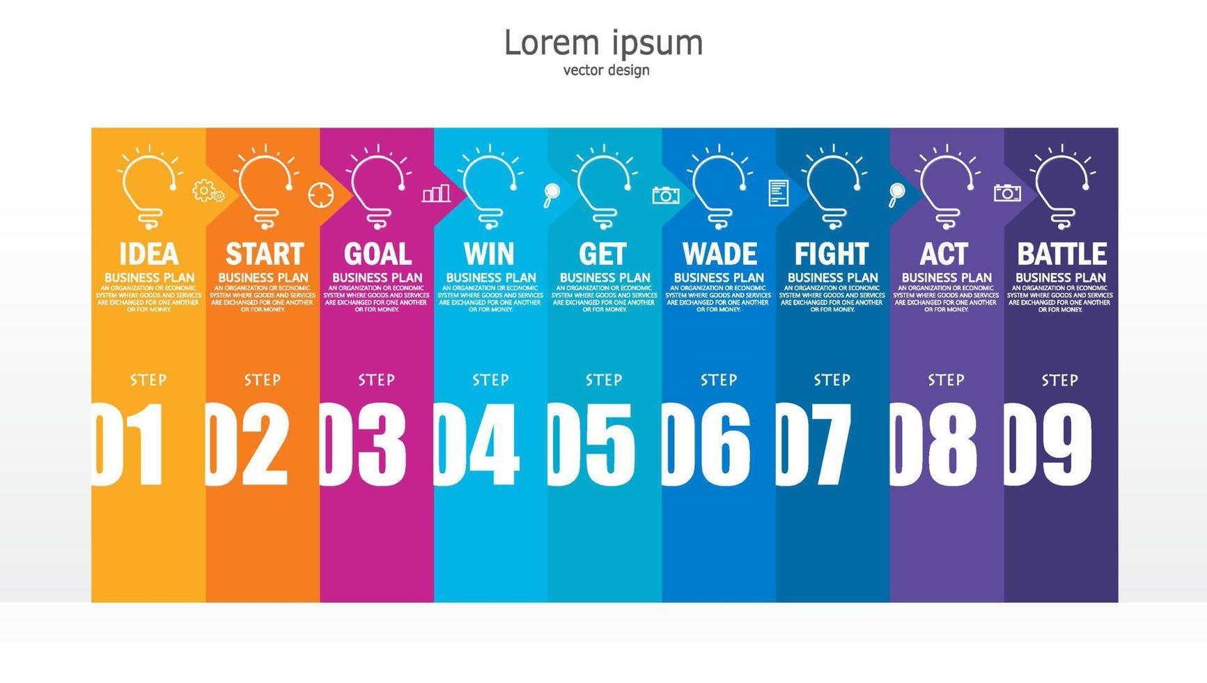 timeline infographic template Presentation business idea with icons, options or steps. infographics for business ideas Can be used for data graphics, flowcharts, websites, banners. vector