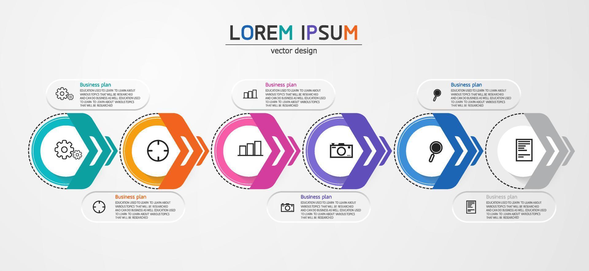 timeline infographic template Presentation business idea with icons, options or steps. infographics for business ideas Can be used for data graphics, flowcharts, websites, banners. vector