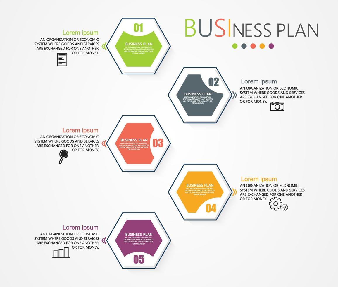 idea de negocio de presentación de plantilla infográfica de línea de tiempo con iconos, opciones o pasos. las infografías para ideas de negocios se pueden usar para gráficos de datos, diagramas de flujo, sitios web, pancartas. vector