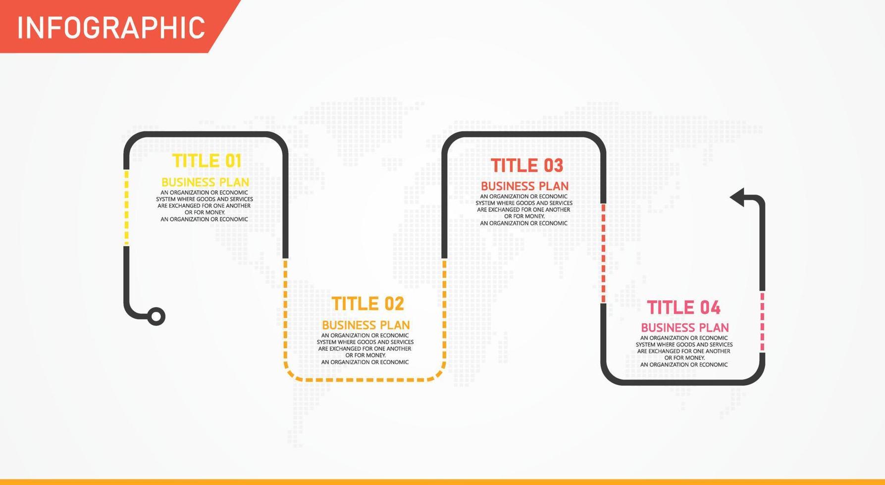 idea de negocio de presentación de plantilla infográfica de línea de tiempo con iconos, opciones o pasos. las infografías para ideas de negocios se pueden usar para gráficos de datos, diagramas de flujo, sitios web, pancartas. vector