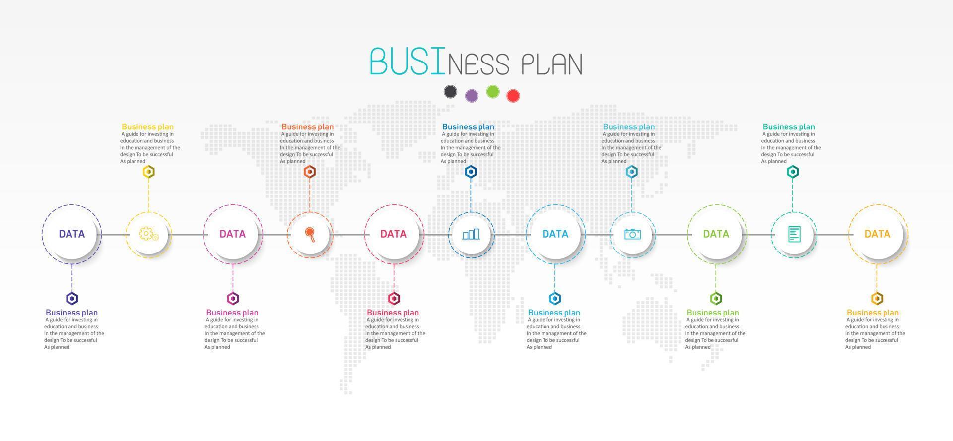 timeline infographic template Presentation business idea with icons, options or steps. infographics for business ideas Can be used for data graphics, flowcharts, websites, banners. vector