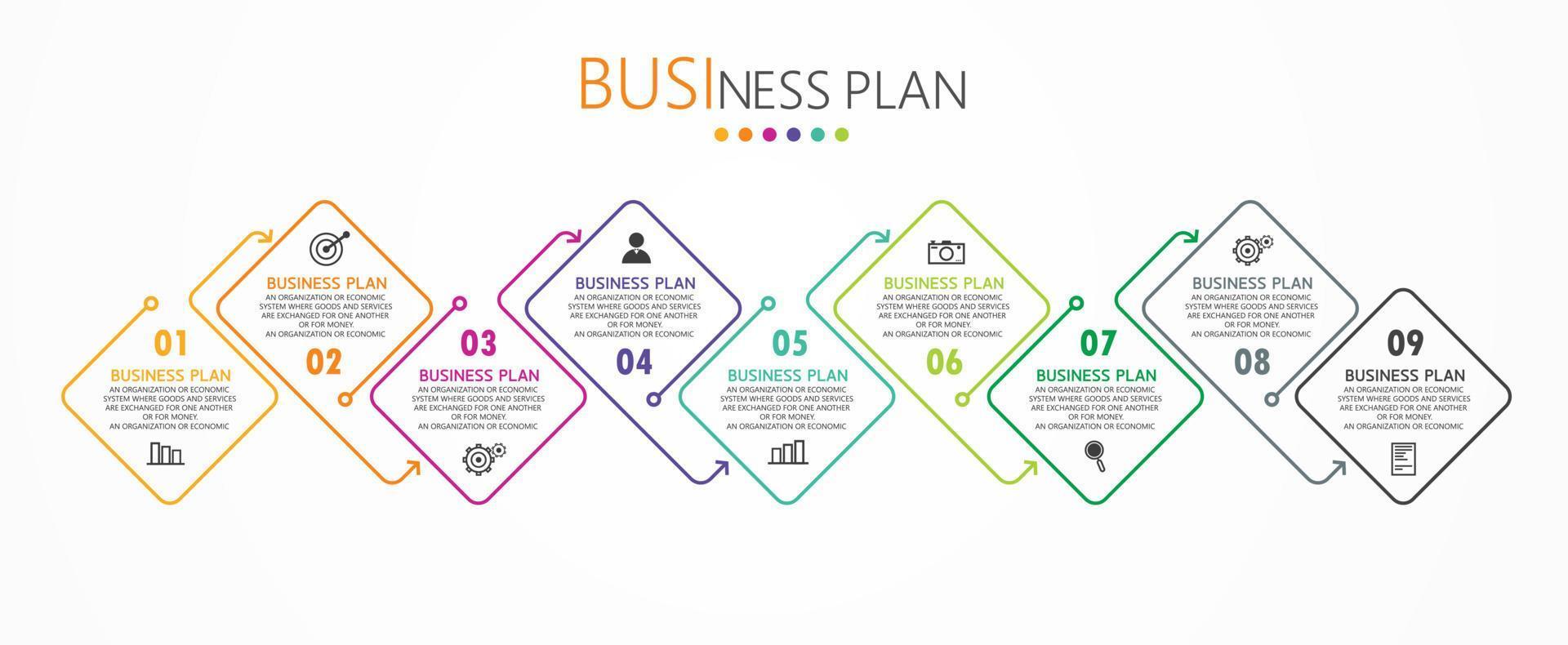 idea de negocio de presentación de plantilla infográfica de línea de tiempo con iconos, opciones o pasos. las infografías para ideas de negocios se pueden usar para gráficos de datos, diagramas de flujo, sitios web, pancartas. vector