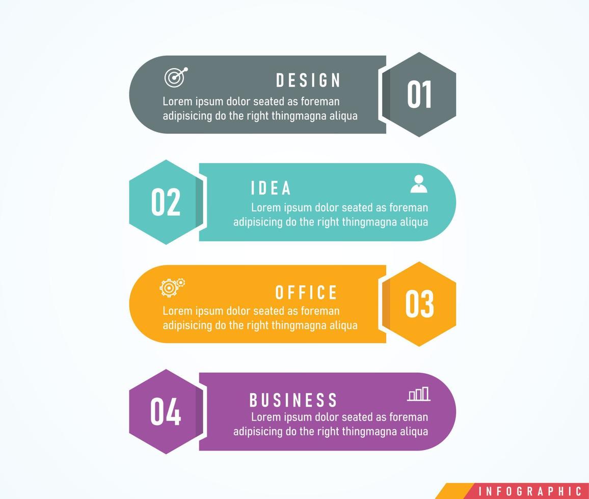 idea de negocio de presentación de plantilla infográfica de línea de tiempo con iconos, opciones o pasos. las infografías para ideas de negocios se pueden usar para gráficos de datos, diagramas de flujo, sitios web, pancartas. vector