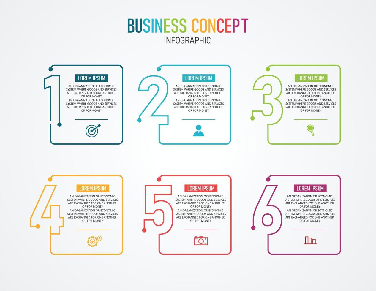 idea de negocio de presentación de plantilla infográfica de línea de tiempo con iconos, opciones o pasos. las infografías para ideas de negocios se pueden usar para gráficos de datos, diagramas de flujo, sitios web, pancartas. vector