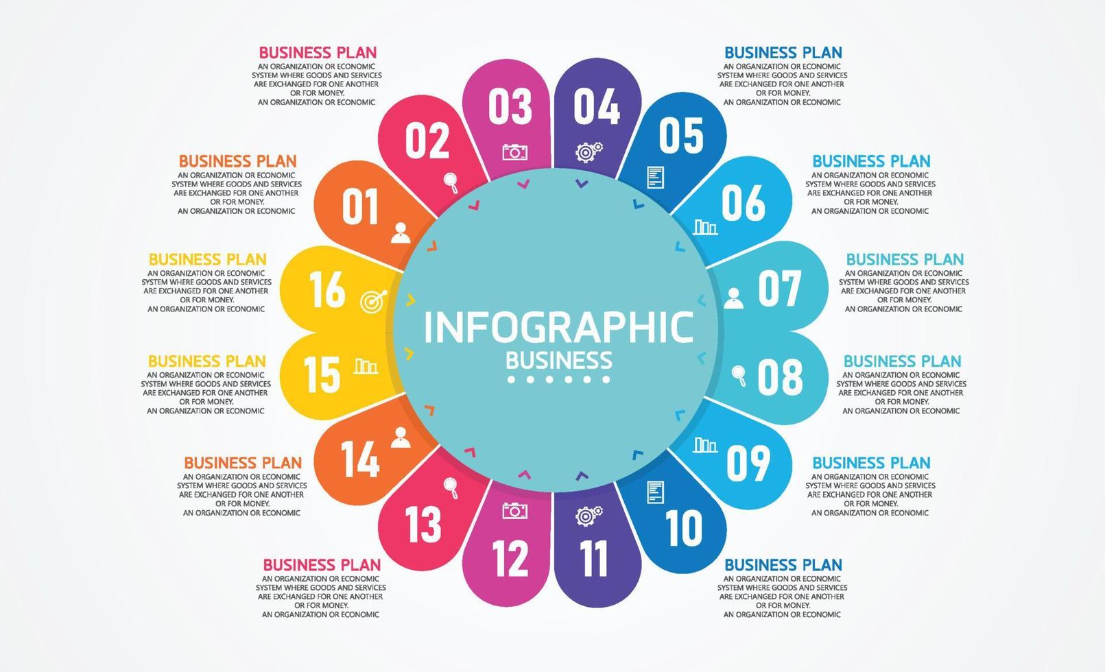 idea de negocio de presentación de plantilla infográfica de línea de tiempo con iconos, opciones o pasos. las infografías para ideas de negocios se pueden usar para gráficos de datos, diagramas de flujo, sitios web, pancartas. vector