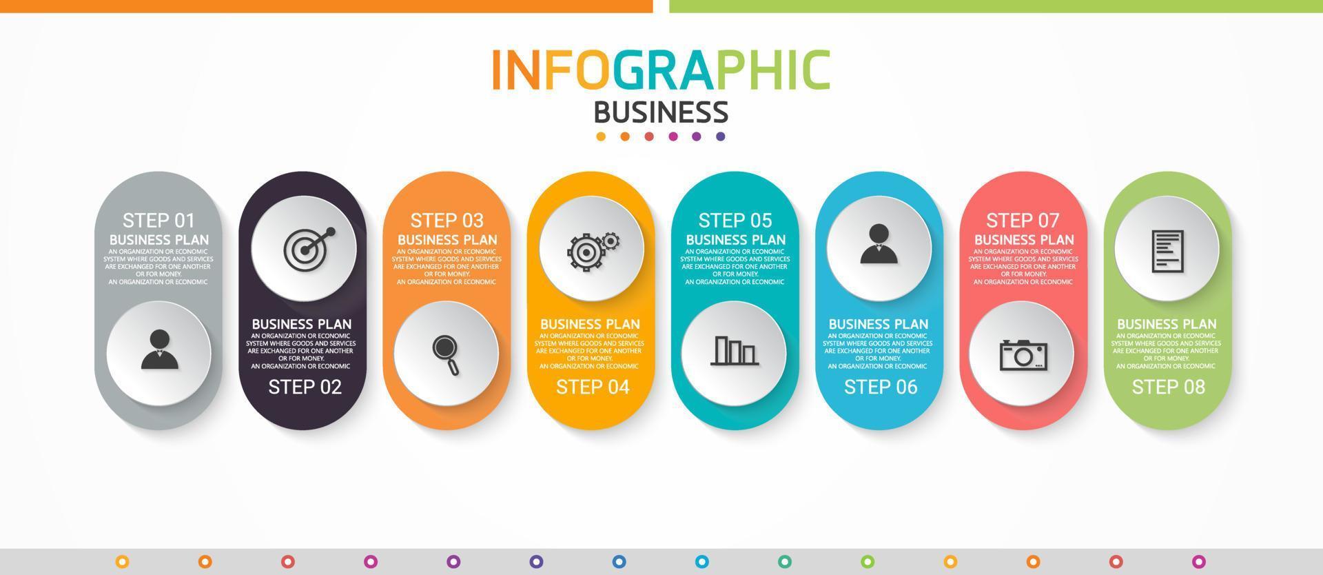 timeline infographic template Presentation business idea with icons, options or steps. infographics for business ideas Can be used for data graphics, flowcharts, websites, banners. vector